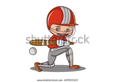 Cute Boy Playing Cricket Vector Illustration Stock Vector Royalty Free