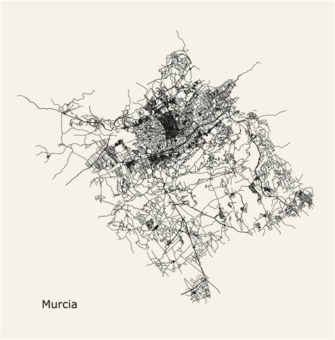 Vector City Road Map Of Murcia Spain 35056327 Vector Art At Vecteezy