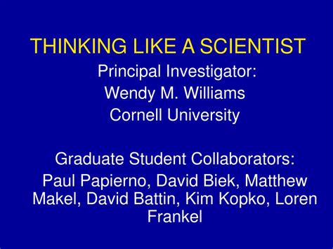 PPT THINKING LIKE A SCIENTIST PowerPoint Presentation Free Download ID