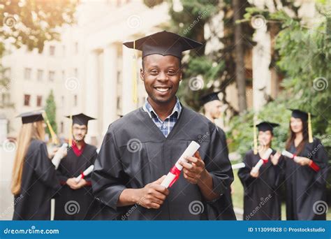 Young Black Man On His Graduation Day Stock Photo Image Of