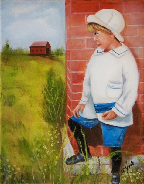 Little Boy Waiting Painting By Joni Mcpherson Fine Art America