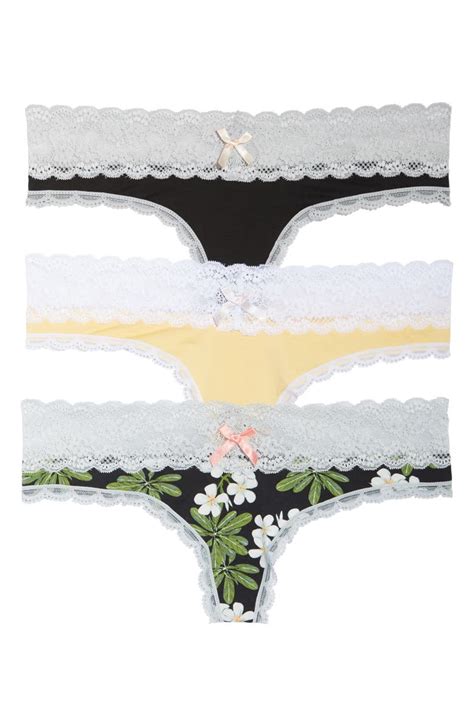 Honeydew Intimates Ahna 3 Pack Lace Thong Nordstrom