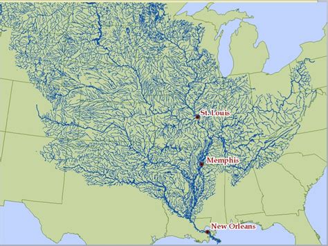 A Map Of The Mississippi River And Its Tributaries Rmaps