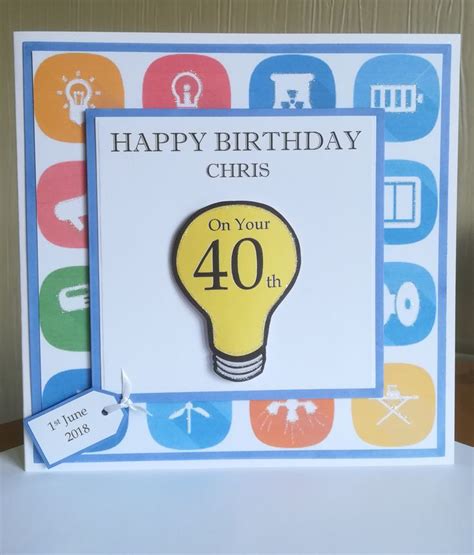 40th Male Birthday electrician | Happy birthday chris, Birthday cards