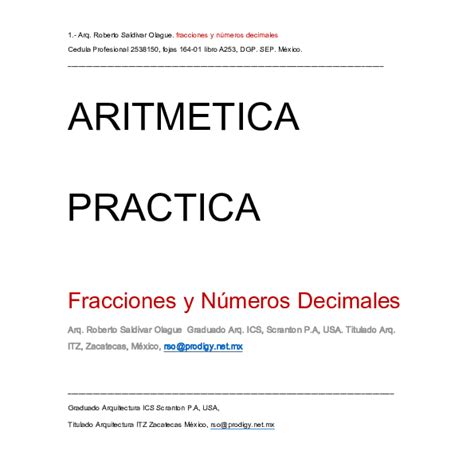 Pdf Fracciones Y Decimales Fractions And Decimals Arq Roberto