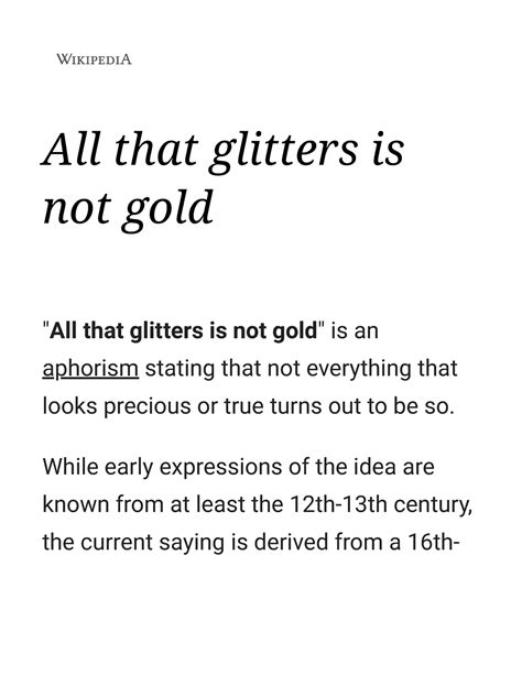 🔥 All The Glitters Are Not Gold Essay All That Glitters Is Not Gold