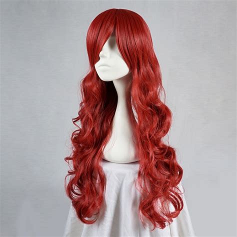 Buy 70cm Long Curly Red Anime Party Hair Cosplay Full