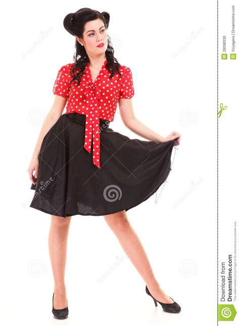Pin Up Girl American Style Retro Woman Stock Photo Image