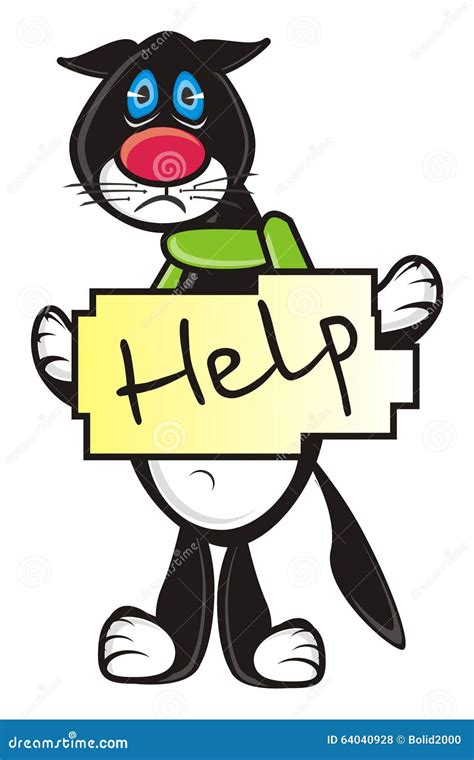Cat Begging For Help Stock Illustration Illustration Of Lonely 64040928