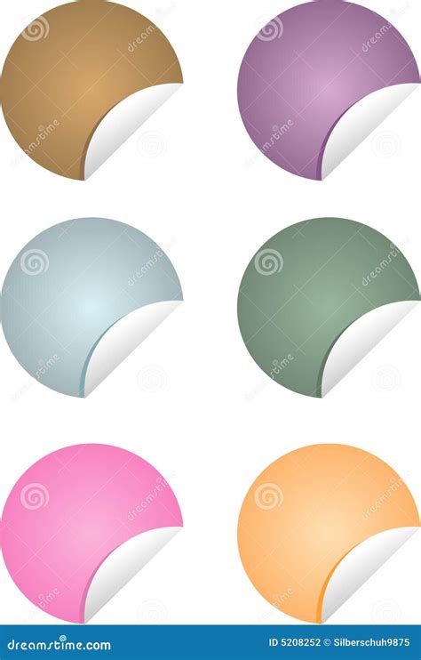 Colorful Circle Shaped Labels Stickers Stock Vector Illustration Of