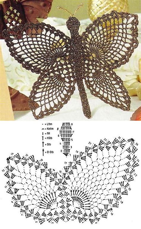 Crochet Butterfly Diagrams And Inspiration Crochet Kingdom Gehaakte