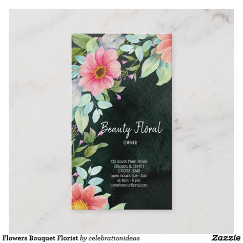 Check spelling or type a new query. Flowers Bouquet Florist Business Card | Florist business ...