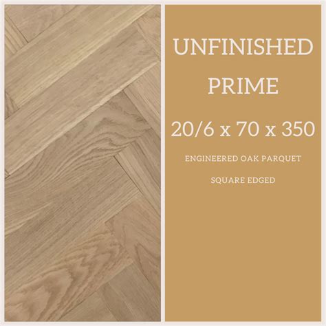 Engineered Oak Parquet Micro Bevel Unfinished 206 100x500mm Prime
