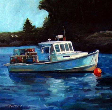 Draw And Paint A Lobster Boat By The Pier Beach Yahoo Image Search