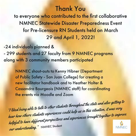 Nmnec Statewide Disaster Preparedness Event Completed Nmnec