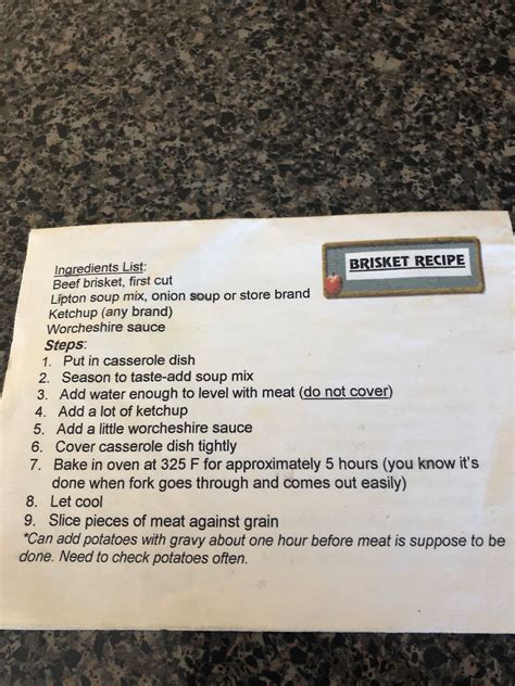 (7 pound brisket takes approximately 5 hours.) wrap brisket with soup, wine mixture in heavy. Pin by Amber Roy on Recipes To Try | Casserole dishes, Lipton soup, Beef recipes