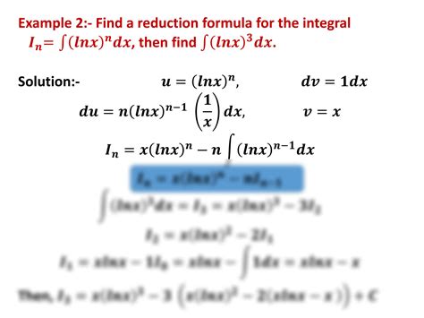 Solution Nu Math Lecture Calculus Reduction Formula Trigonometric