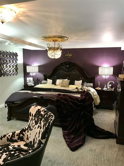 Plum Silver Gold Ivory And Black Master Bedroom Purple Master