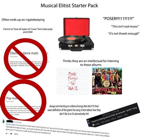 Musical Elitist Starter Pack Rstarterpacks