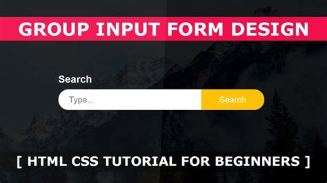 Group Input Form Design Html Css Tutorial For Beginners Fullscreen