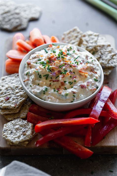 Skinny Loaded Baked Potato Dip Cooking For Keeps
