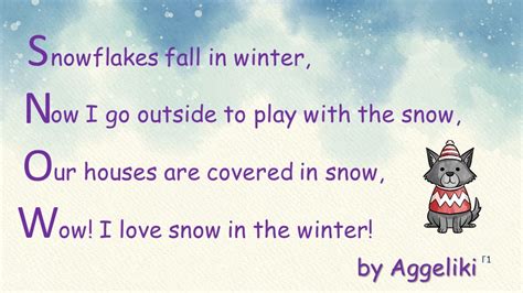 Winter Acrostic Poems Clil Pshce Primary 3 έργα και E μέρες