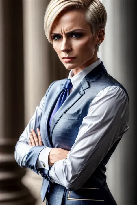 Dopamine Girl Solo Office Luxury Corporate Business Attire Suit Angry Disdain