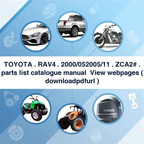 Toyota Rav4 200005～200511 Zca2 Parts List Catalog