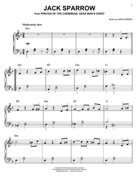 He's a pirate from the motion picture. Pirates of the Caribbean - Dead Man's Chest - Easy Piano Solo Sheet Music by Hans Zimmer - Hal ...