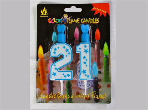 21st Birthday Candle Blue Flame Party Candle Non Wax And Reusable