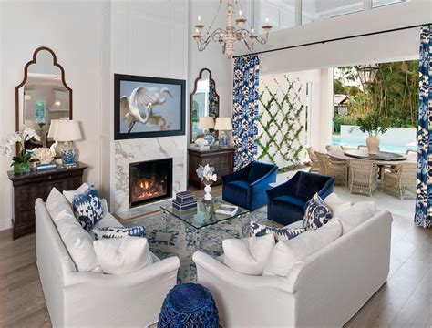 Get Blue Velvet Couches In Coastal Living Room Decor Images Skogstokiga