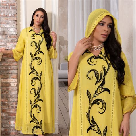 Middle Eastern Women S Clothing Embroidered Fabric Arabian Robe Dubai Turkey Muslim Dress