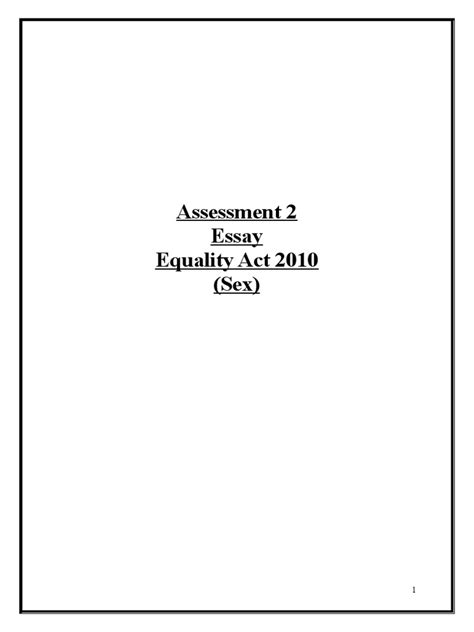 assessment 2 essay equality act 2010 sex pdf discrimination employment