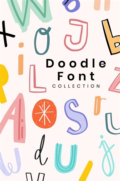 Doodle Font Collection Poster Vector Free Image By Aum
