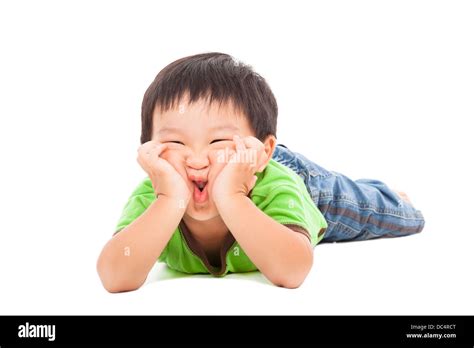 Little Boy Makes A Funny Face Stock Photo Alamy