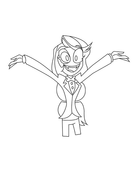 Simple Hazbin Hotel Character Coloring Page Free Printable Coloring