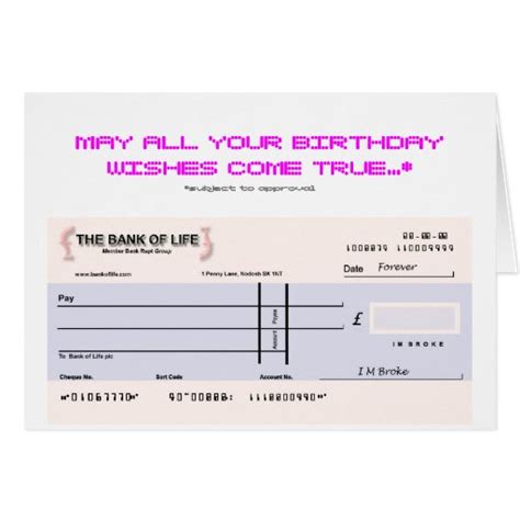 Maybe you would like to learn more about one of these? Blank Check Birthday Card | Zazzle