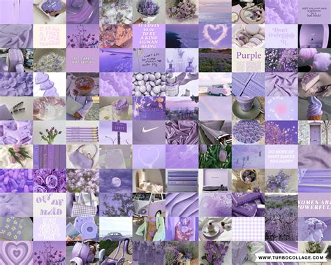 100 Soft Purplelavender Aesthetic Collage Kit L Pretty Etsy