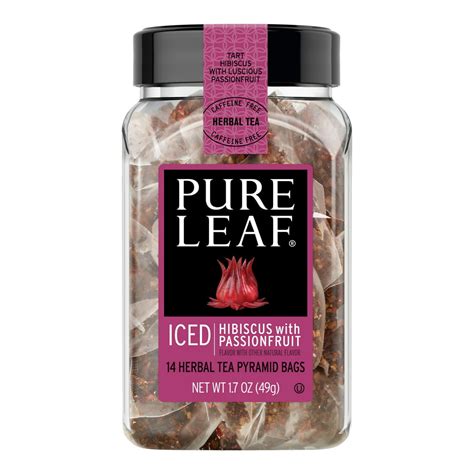 Pure Leaf Iced Herbal Tea Bags Hibiscus With Passionfruit 14 Ct