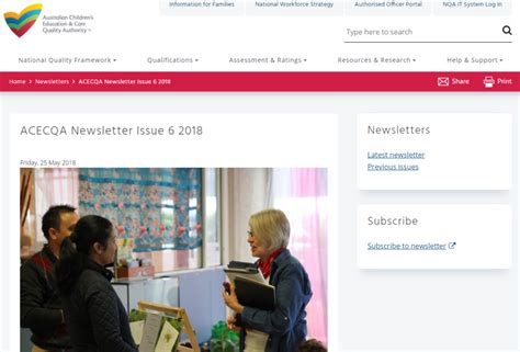 Acecqa Newsletter Issue 6 2018 Governance In Education And Care