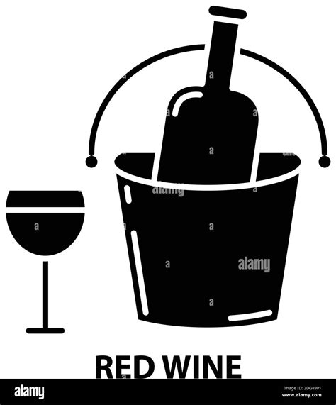 Red Wine Icon Black Vector Sign With Editable Strokes Concept Illustration Stock Vector Image