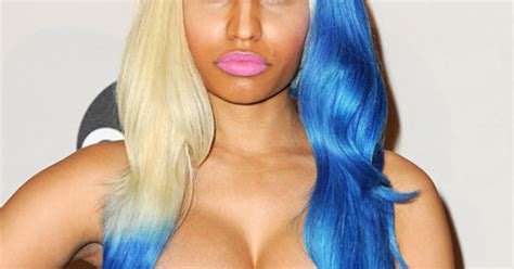 Nicki Minaj Flaunts Massive Cleavage And Crazy Hair Us Weekly