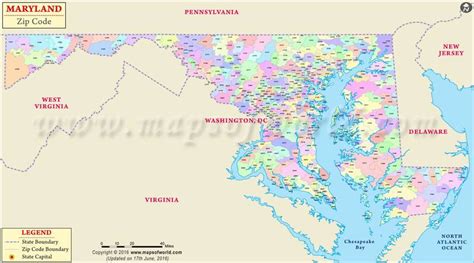 Maryland Zip Codes Map List Counties And Cities