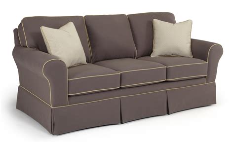 Customizable Traditional Sofa With Rolled Arms And Skirted Base By Best