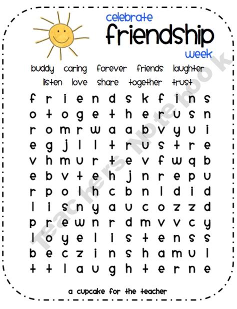 This amazing classroom activity can invoke creativity among students. celebrate friendship {word search} | Friendship words ...