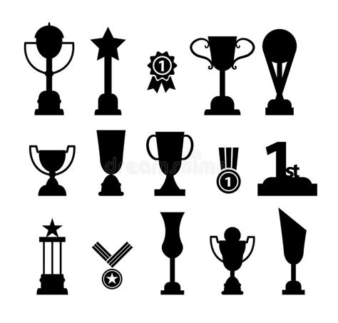 Trophy Icon Set Vector Illustration Stock Vector Illustration Of