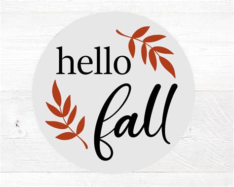 Hello Fall Door Sign Svg Hello Fall Door Hanger Svg Hello Fall Svg