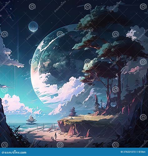 Dreamscape Anime Wallpaper Stock Illustration Illustration Of