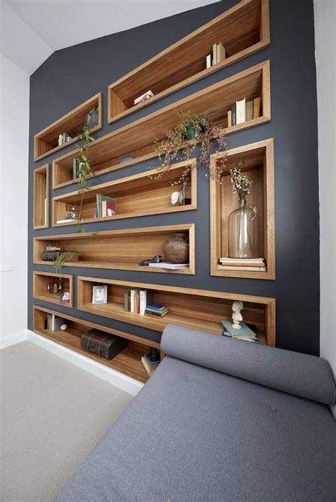 ↗ 58 Inspiration Unique Wooden Shelf Ideas To Add More Space In Your