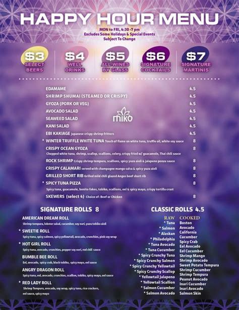 Miko East Northport Sushi And Hibachi Menu In East Northport New York Usa